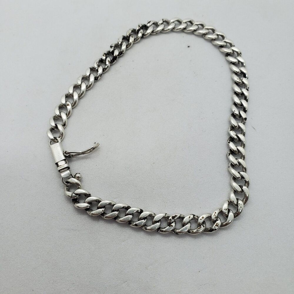 Sterling Silver Men's or Women's Cuban Bracelet 9" 950
